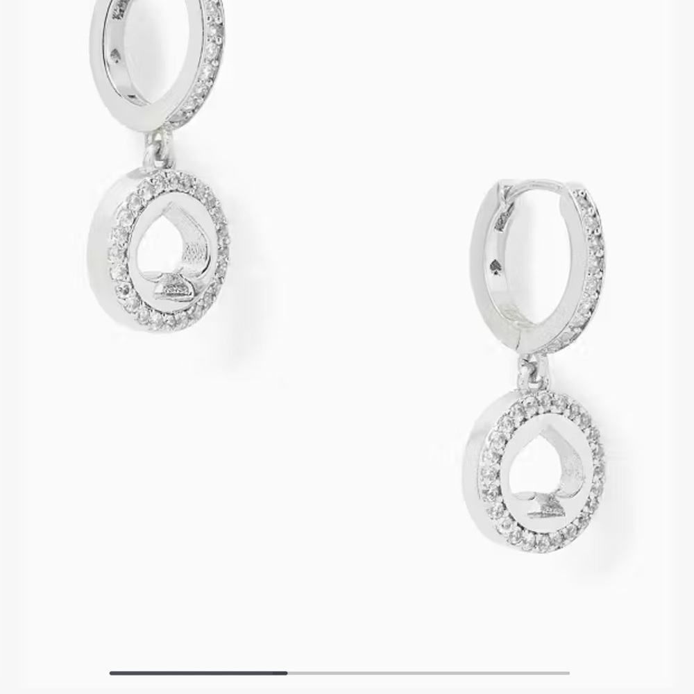 Kate Spade Spot the Spade Pave Huggies Earrings